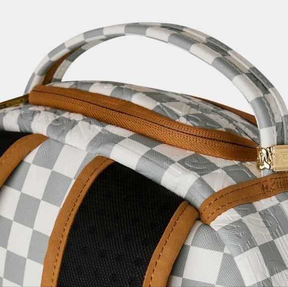 Sprayground Embossed Cream Checkerboard Backpack - Picture 4 of 7